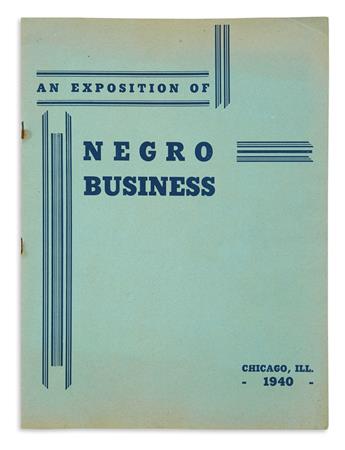 (BUSINESS.) Photograph and pamphlet from the American Negro Exposition held in Chicago in 1940.